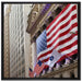 Amerikanische Flagge in New York auf Leinwandbild Quadratisch gerahmt Größe 70x70