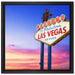 Las Vegas Schild in der Dämmerung auf Leinwandbild Quadratisch gerahmt Größe 40x40