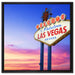Las Vegas Schild in der Dämmerung auf Leinwandbild Quadratisch gerahmt Größe 60x60