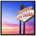 Las Vegas Schild in der Dämmerung auf Leinwandbild Quadratisch gerahmt Größe 70x70