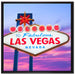 Las Vegas Ortsschild abends auf Leinwandbild Quadratisch gerahmt Größe 70x70