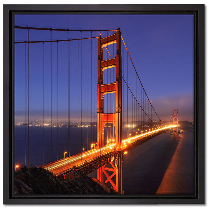 Golden Gate Bridge San Francisco auf Leinwandbild Quadratisch gerahmt Größe 40x40