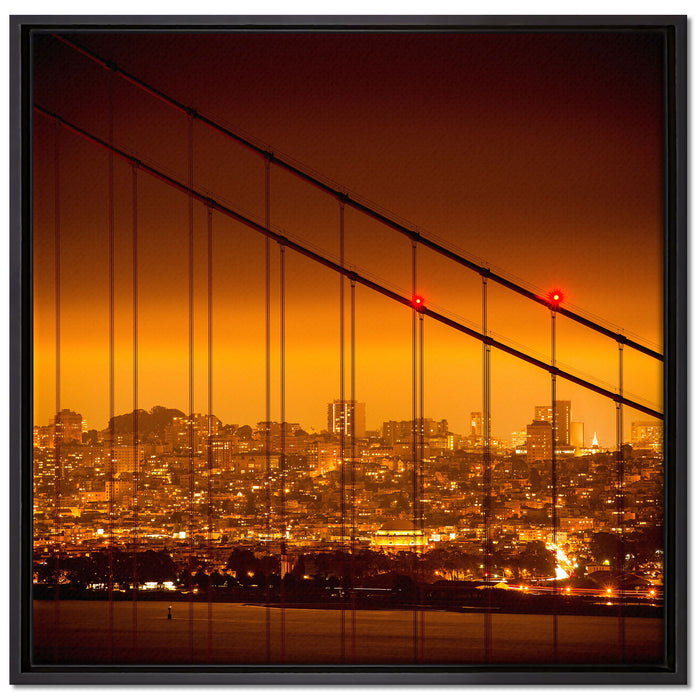 San Francisco Skyline auf Leinwandbild Quadratisch gerahmt Größe 70x70