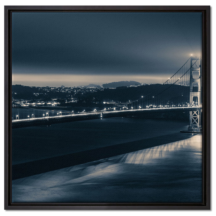 Golden Gate Bridge in New York auf Leinwandbild Quadratisch gerahmt Größe 60x60