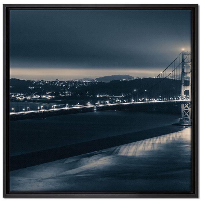 Golden Gate Bridge in New York auf Leinwandbild Quadratisch gerahmt Größe 70x70