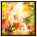 Fliegende bunte Herbstblätter auf Leinwandbild Quadratisch gerahmt Größe 60x60