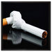 Zigarette mit Knoten Don't Smoke auf Leinwandbild Quadratisch gerahmt Größe 60x60