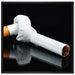 Zigarette mit Knoten Don't Smoke auf Leinwandbild Quadratisch gerahmt Größe 70x70