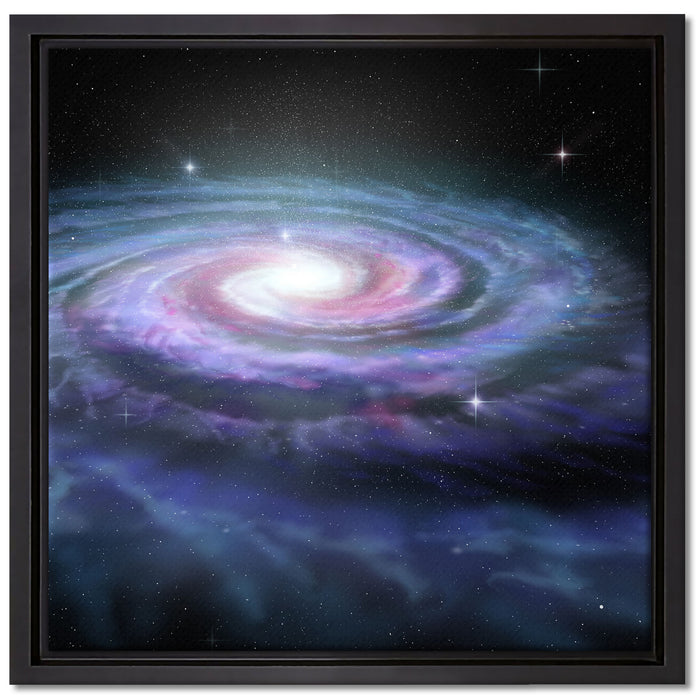 Sternenwirbel Galaxie auf Leinwandbild Quadratisch gerahmt Größe 40x40