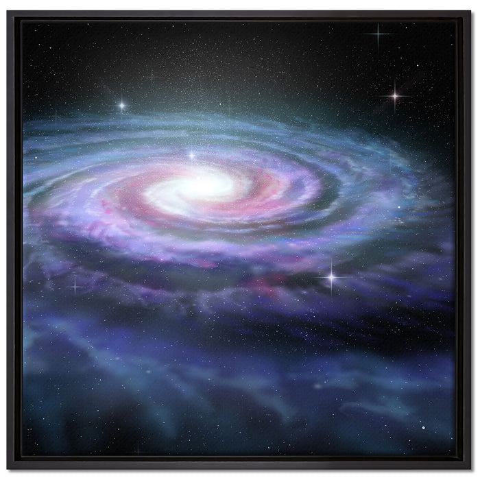 Sternenwirbel Galaxie auf Leinwandbild Quadratisch gerahmt Größe 70x70