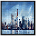 New York Pixel Skyline auf Leinwandbild Quadratisch gerahmt Größe 70x70