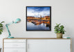 Hamburger Hafen am Abend auf Leinwandbild gerahmt Quadratisch verschiedene Größen im Wohnzimmer