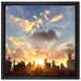 Chicago Skyline im Sonnenaufgang auf Leinwandbild Quadratisch gerahmt Größe 40x40