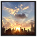 Chicago Skyline im Sonnenaufgang auf Leinwandbild Quadratisch gerahmt Größe 60x60