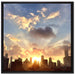Chicago Skyline im Sonnenaufgang auf Leinwandbild Quadratisch gerahmt Größe 70x70