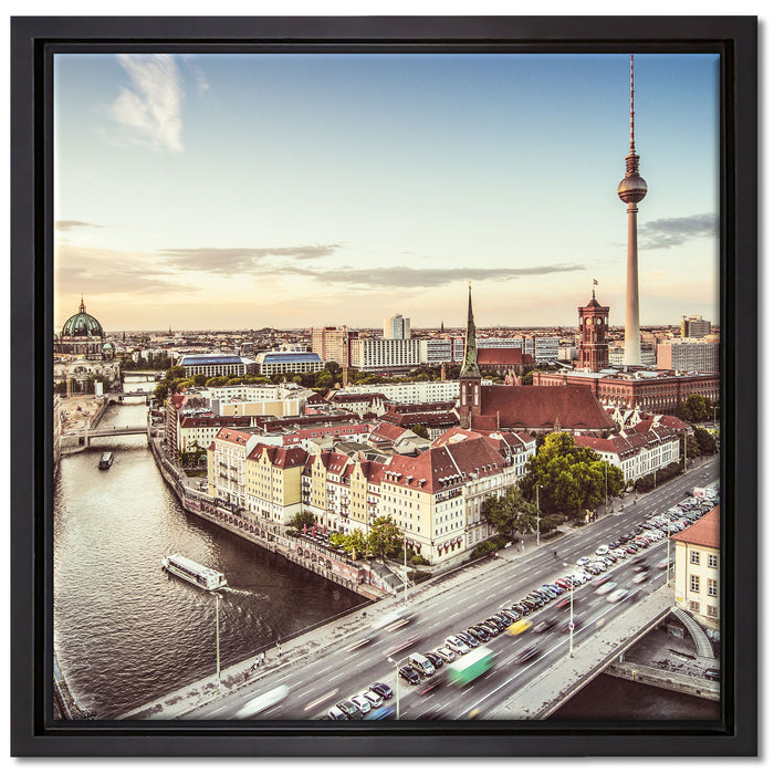 Skyline von Berlin auf Leinwandbild Quadratisch gerahmt Größe 40x40