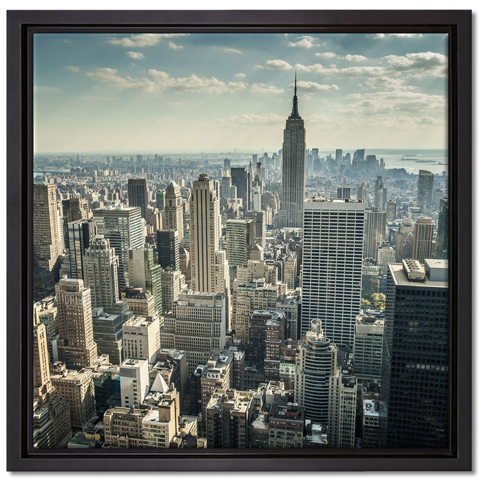 New York bei Tag auf Leinwandbild Quadratisch gerahmt Größe 40x40