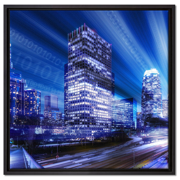 Los Angeles Matrix auf Leinwandbild Quadratisch gerahmt Größe 60x60
