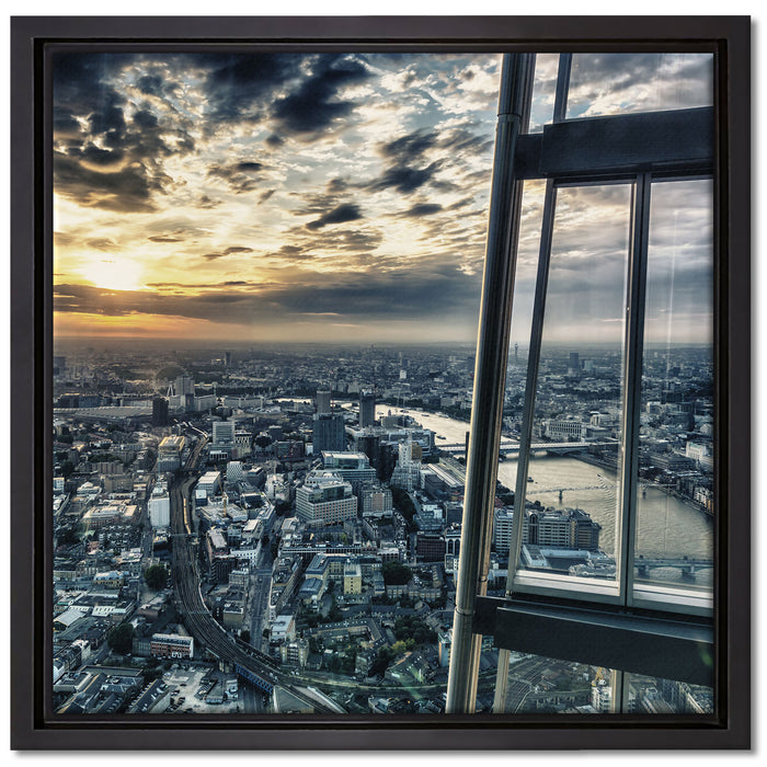 wunderschöner Blick über New York auf Leinwandbild Quadratisch gerahmt Größe 40x40