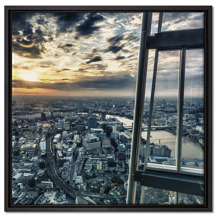 wunderschöner Blick über New York auf Leinwandbild Quadratisch gerahmt Größe 60x60