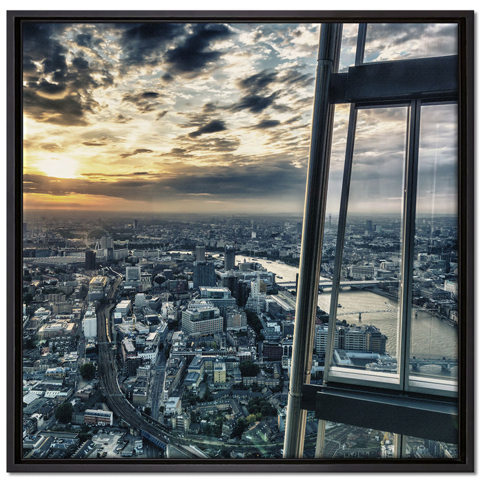 wunderschöner Blick über New York auf Leinwandbild Quadratisch gerahmt Größe 70x70