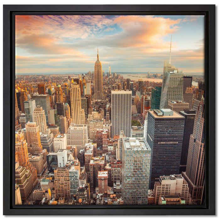 Skyline von New York auf Leinwandbild Quadratisch gerahmt Größe 40x40