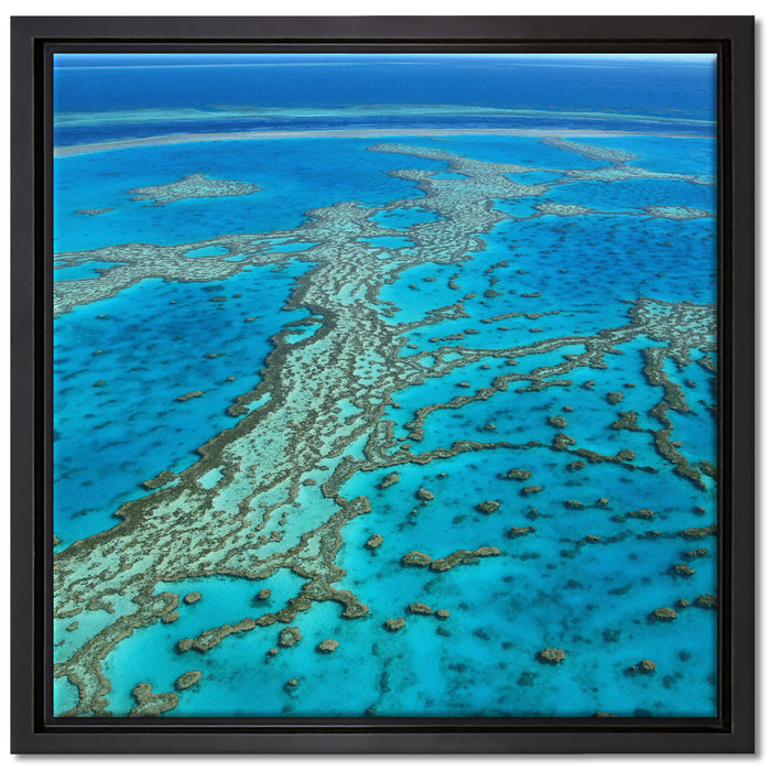 Wunderschöne Ozean Riffe auf Leinwandbild Quadratisch gerahmt Größe 40x40