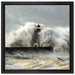 Leuchtturm im Sturm auf Leinwandbild Quadratisch gerahmt Größe 40x40