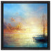 Schönes Gemälde eines Bootes auf Leinwandbild Quadratisch gerahmt Größe 40x40
