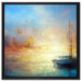 Schönes Gemälde eines Bootes auf Leinwandbild Quadratisch gerahmt Größe 60x60