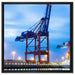 Containerkran im Hafen auf Leinwandbild Quadratisch gerahmt Größe 60x60