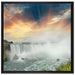 Niagarafälle bei Sonnenuntergang auf Leinwandbild Quadratisch gerahmt Größe 70x70