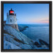 Kleiner dicker Leuchtturm auf Leinwandbild Quadratisch gerahmt Größe 40x40