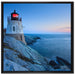 Kleiner dicker Leuchtturm auf Leinwandbild Quadratisch gerahmt Größe 70x70