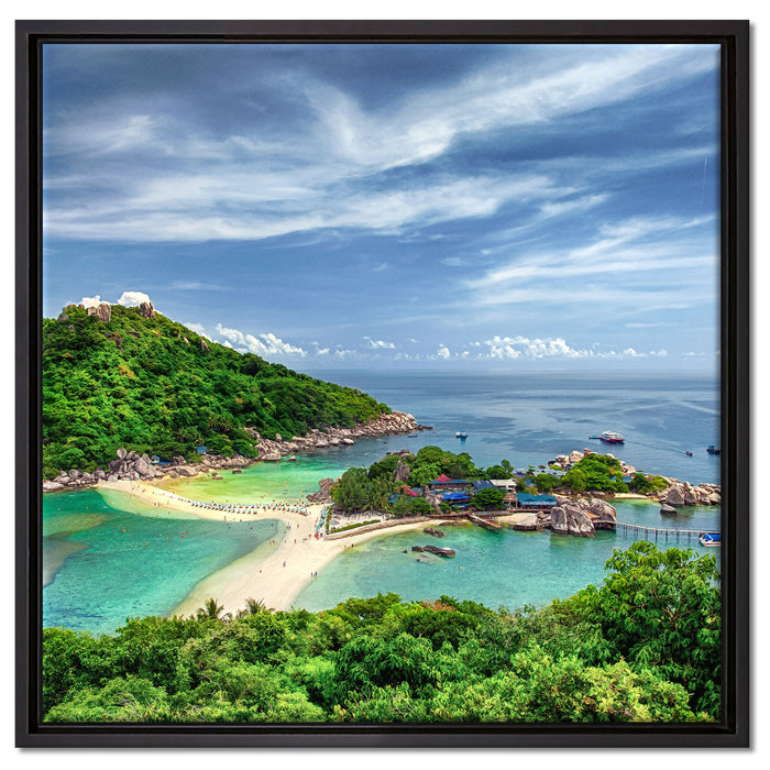 Inselstadt im Pazifik auf Leinwandbild Quadratisch gerahmt Größe 60x60