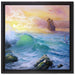 Sturm überm Meer Kunst auf Leinwandbild Quadratisch gerahmt Größe 40x40