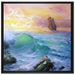 Sturm überm Meer Kunst auf Leinwandbild Quadratisch gerahmt Größe 70x70