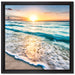 Meer bei Sonnenuntergang auf Leinwandbild Quadratisch gerahmt Größe 40x40