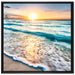 Meer bei Sonnenuntergang auf Leinwandbild Quadratisch gerahmt Größe 70x70