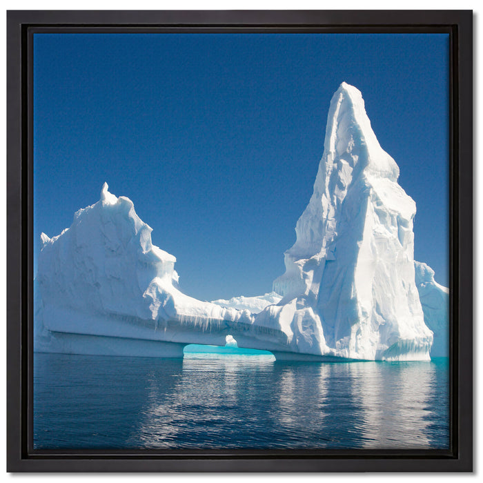 Riesiger kunstvoller Eisberg auf Leinwandbild Quadratisch gerahmt Größe 40x40