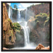 Spektakulärer Wasserfall auf Leinwandbild Quadratisch gerahmt Größe 60x60