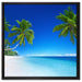 Palmen über dem Meer auf Leinwandbild Quadratisch gerahmt Größe 60x60