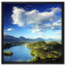 Atemberaubende Seen Landschaft auf Leinwandbild Quadratisch gerahmt Größe 60x60
