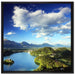 Atemberaubende Seen Landschaft auf Leinwandbild Quadratisch gerahmt Größe 70x70