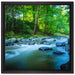 Fluss mit Steinen auf Leinwandbild Quadratisch gerahmt Größe 40x40