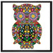 Eule aus Blumen Ornamenten auf Leinwandbild Quadratisch gerahmt Größe 70x70