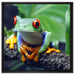 Rotaugenlaubfrosch auf Ast auf Leinwandbild Quadratisch gerahmt Größe 60x60