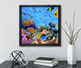 Fische über Korallenriff  auf Leinwandbild Quadratisch gerahmt mit Kirschblüten