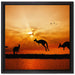 Kängurus im Sonnenlicht auf Leinwandbild Quadratisch gerahmt Größe 40x40
