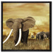 Stolzer Elefant in Savanne auf Leinwandbild Quadratisch gerahmt Größe 60x60